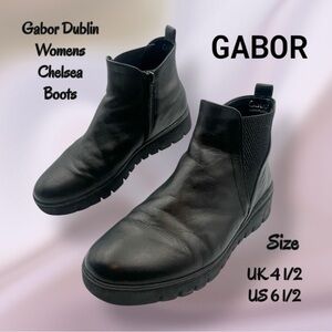 Gabor Black Dublin Chelsea Boots for Women Size 6.5